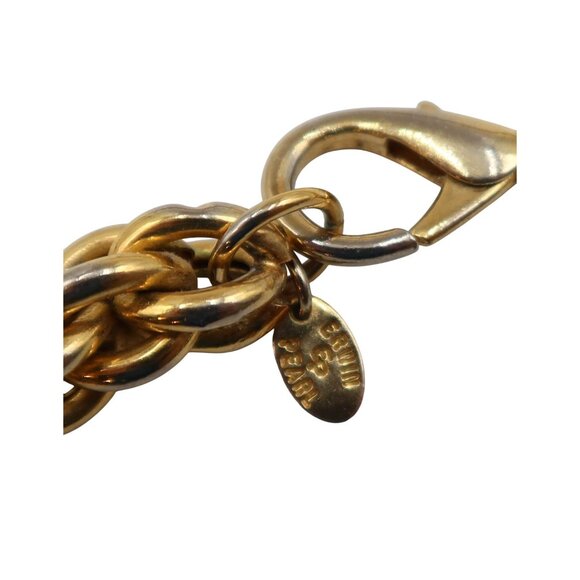 EDWIN PEARL Vintage Gold Tone Chunky Chain Necklace 23" Bold Retro - Picture 6 of 9